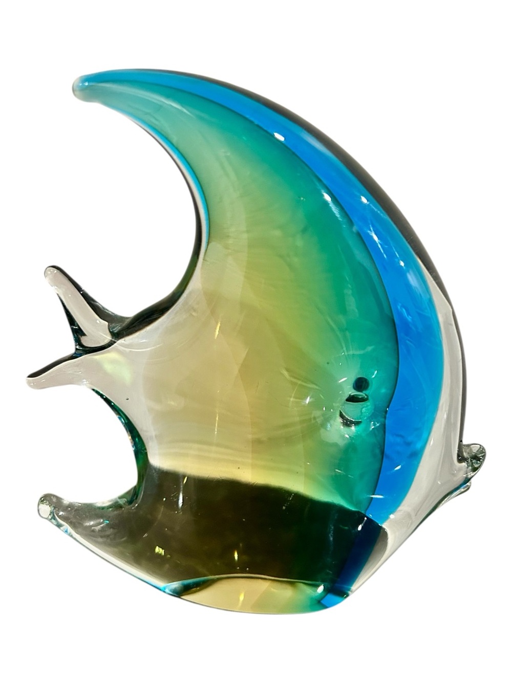Vintage Art Glass Hand Blown Fish Figurine Paperweight Murano Style